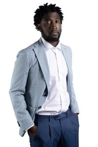 Joseph Couture- Light Blue Plaid Blazer