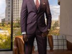 Joseph Couture Wine Two Buttons Suit