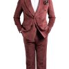 Joseph Couture- Burgundy Corduroy Double- Breasted Suit