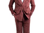 Joseph Couture- Burgundy Corduroy Double- Breasted Suit