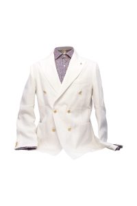 Joseph Couture- White Linen Double Breasted Blazer
